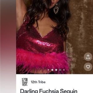 12th tribe cropped pink adjustable straps